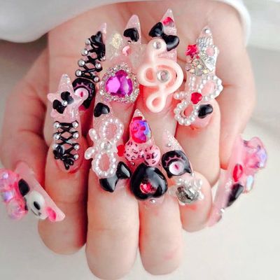  【研修コース】大人気🌸【長さ出しチップ10本】+ワンカラー／フラッシュ➕パーツ