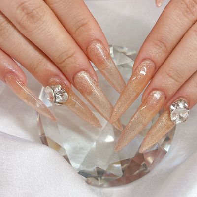 チップ長さだし10本＋ワンカラー/マグネット/ミラー¥8900