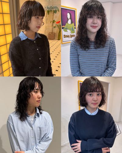 【人気パーマ】カット+ケアパーマ+カラー+艶髪トリートメント ¥20,550