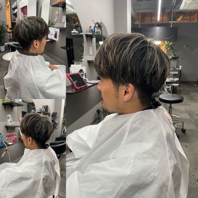 🌺大絶賛🌺メッシュキャップハイライトカラー、メンズカット✂️🩵 