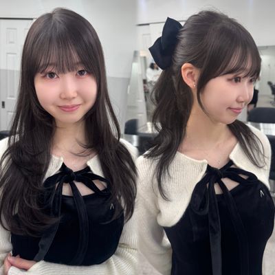 🌸学割U24 【カット+透明感アディクシーカラー+超音波ミルボン2step TR】