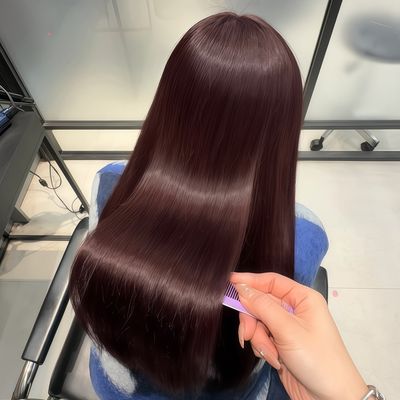 カットx暖色系カラー×ケラチン水素髪質改善トリートメント