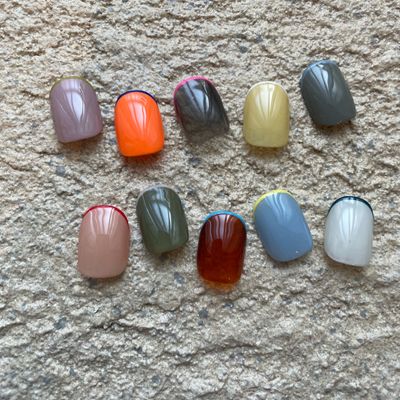 《初回オフ無料》【hand】ミラー/スキニーフレンチ/カラーグラデーション