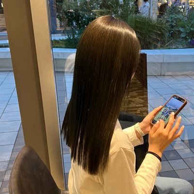 【ツヤ髪】髪質改善ストレート＋髪質改善カラー＋似合わせカット✂️