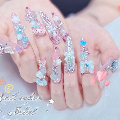 【スカルプ長さ出し】 ☆超人気☆高級パーツ付け放題コース 🩷🌹