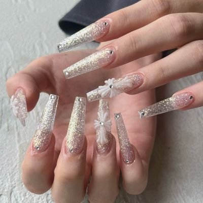[チップ10本長さだし] フラッシュネイル