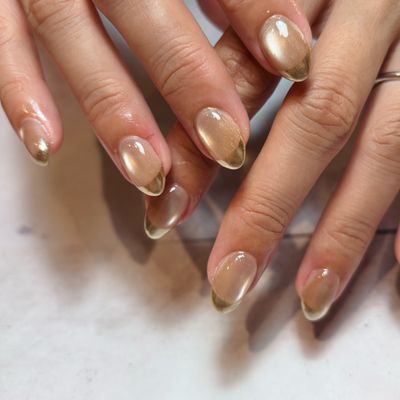 ミラーフレンチorミラーグラデ【ベースカラー有り⭕️】オフ＆甘皮ケア付き♪
