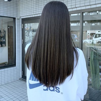 小顔カット+コスメストレート+美補修トリートメント