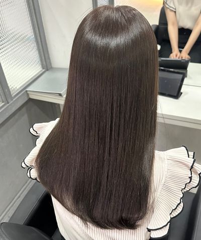 【ブリーチ毛でもOK✨️】🍒酸性アシッドストレート🍒＋カラー🎀＋トリートメント🌸