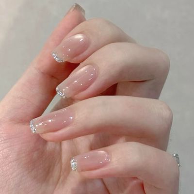 【大人気】【ベース色あり】極細ラメフレンチネイル¥6380