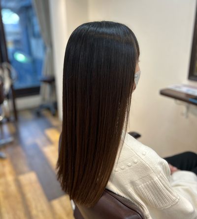 🕊️〖 まとまる美髪へ〗似合わせカット+艶髪ストレート+美髪TR