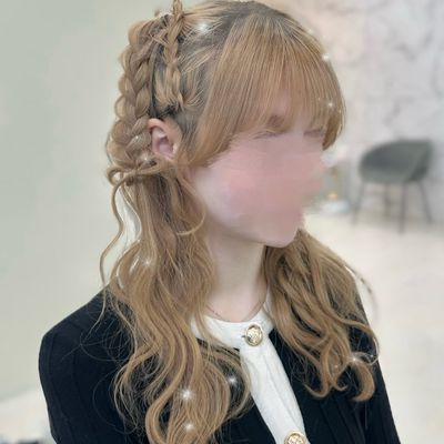 【ヘアセット】量産系や結婚式お呼ばれ系も◎編みおろし、サイドポニー、ハーフアップ