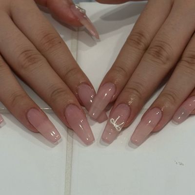 チップ長さ出し10本🩵one color