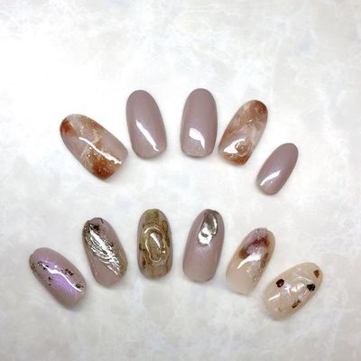 💅オフなし おまかせニュアンスアート💅片手2本づつ付!