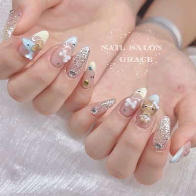 【アート、パーツつけ放題】🤍💫有料パーツ込み込み価格