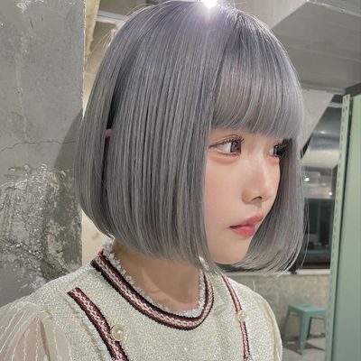 【期間限定】韓国🇰🇷風ボブカット➕似合わせワンカラー🩶