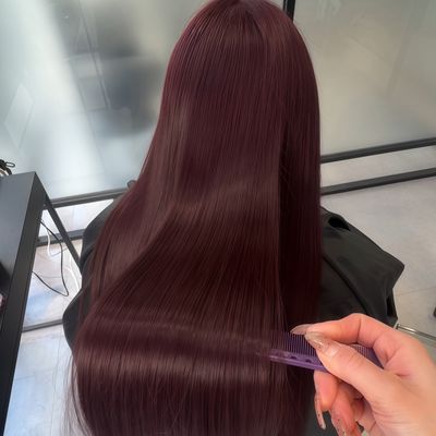 カットxブリーチなしWカラー暖色系カラー ✕ケラチン水素髪質改善