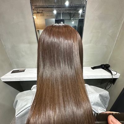  小顔カット+透明感艶カラー+Lv.99トリートメント