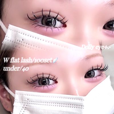 🫧🪽中顔面短縮👼🏻🪽【ダブルフラット上80束/下(LED)40本】束感仕上げ⟡