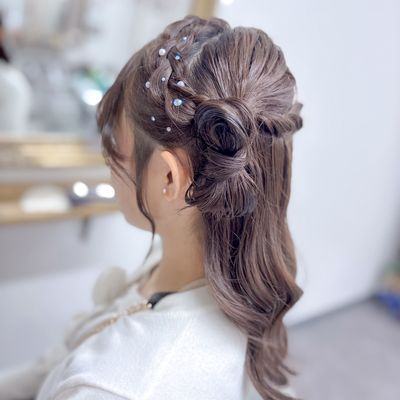 🎀パールシールつけ放題×ハーフアップ系/メニュー決まってない方もこちら