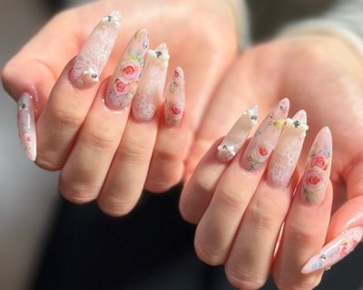 長さ出し10本&持ち込みフルアートコース【ジェルオフ・ケア無料】