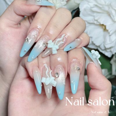 【ジェルオフ無料】チップ長さ出し10本＊持ち込みアート14900円