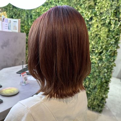 【平日限定】小顔カット✂️+プレミアムカラー🩵+保湿トリートメント