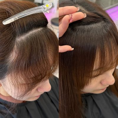 前髪カット+前髪酸性ストレート💞