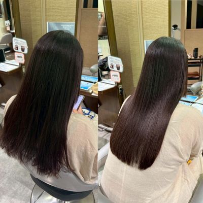髪質改善水素カラー＋カット→¥16720→¥14520