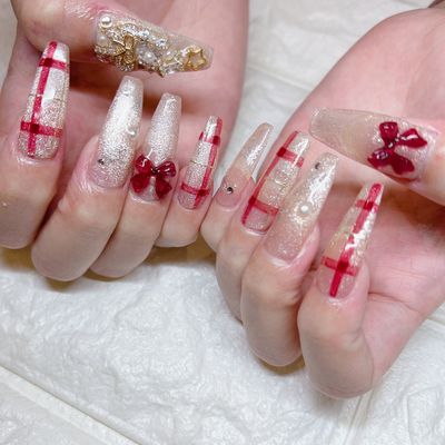 チップ長さだし10本＋アート片手2本ずつ💅✨️