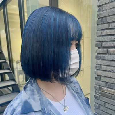 【派手髪好き人気No.1ブリーチ１回分無料】青髪満足2ブリーチ🛜オンカラー