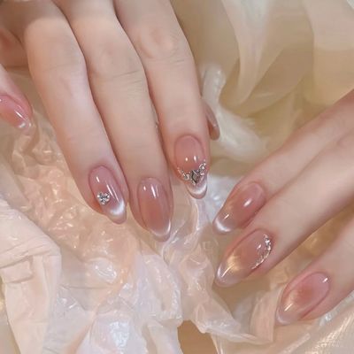 マグネットフレンチ(光)/フラッシュ//パーツ2個orラインストン20個付け放題