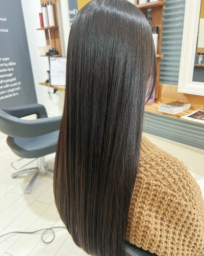 【艶髪×ダメージ補修】カット＋髪質改善ストレート+G　Milbonトリートメント