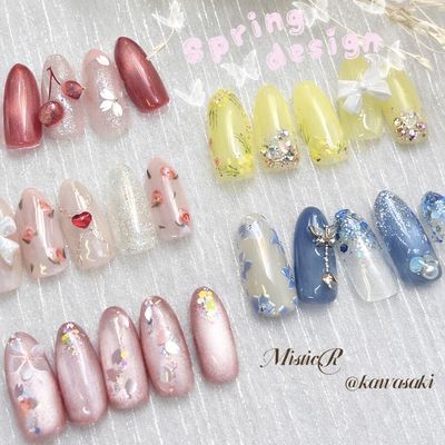 【再来ハンドジェルネイル/レディース】3・4月シーズンデザイン定額￥8900