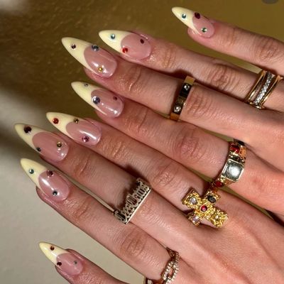 平日限定♪フレンチ＋ミラー＋ストーン＆パール¥8999