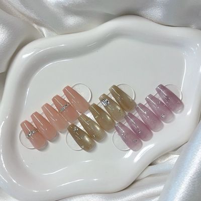 チップ10本長さだしJune nail🩵✨