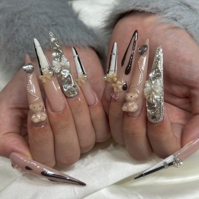 ジェルチップ長さだし10本＋持ち込みデザインゴージャス