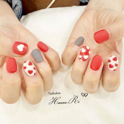 モコモコハートネイル　