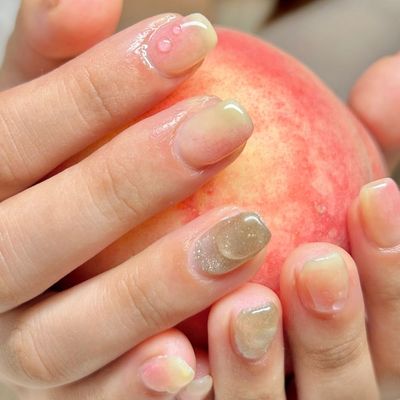 【オフ込み】桃ネイル🍑🍑🍑