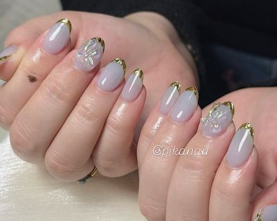 
《チップ長さだし》大人キレイ！ガラスフレンチ ¥9990(サービス有)