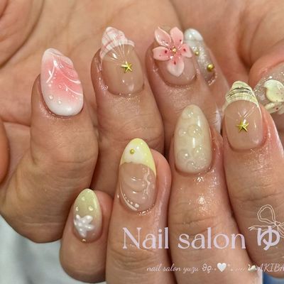 【自爪】夏限定ハワイアンズネイル 10980