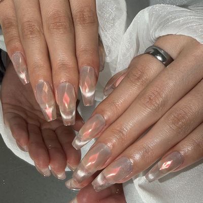 ＼NEW／AI nail🪞10本チップ長さ出し➕オーロラミラー🔛マグネット