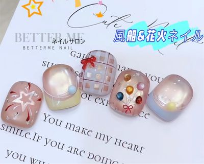新作〜風船&花火ネイル¥8500