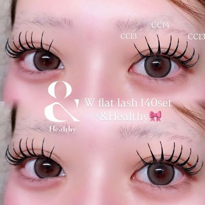 【&Healthy🍑】まつげパーマ＋ダブルフラット◇100set