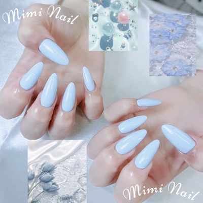 🎀韓国風♡ちゅるんワンカラー/ラメ／フラッシュ＋チップ長さだし✨