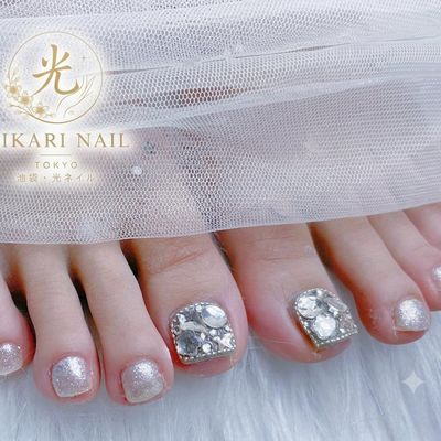 【フット】🌟親指2本アート．ストーン．パーツ付け放題🌟¥6500