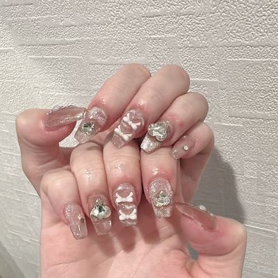 🎀チップ長さだし持ち込みデザイン(時間内でア－ト､指定ス–トン6本まで