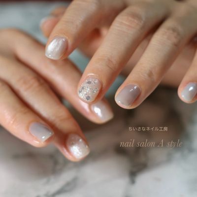 🤍大人上品デザインネイル⭐︎フレンチ.ニュアンスデザイン(パーツなし)
