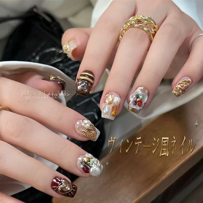 ヴィンテージ風ネイル¥10500