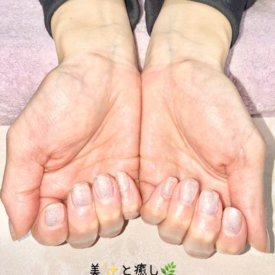 指先が長く💕キレイに見える#スキンカラー 💖＋#フレンチ ネイル🤍